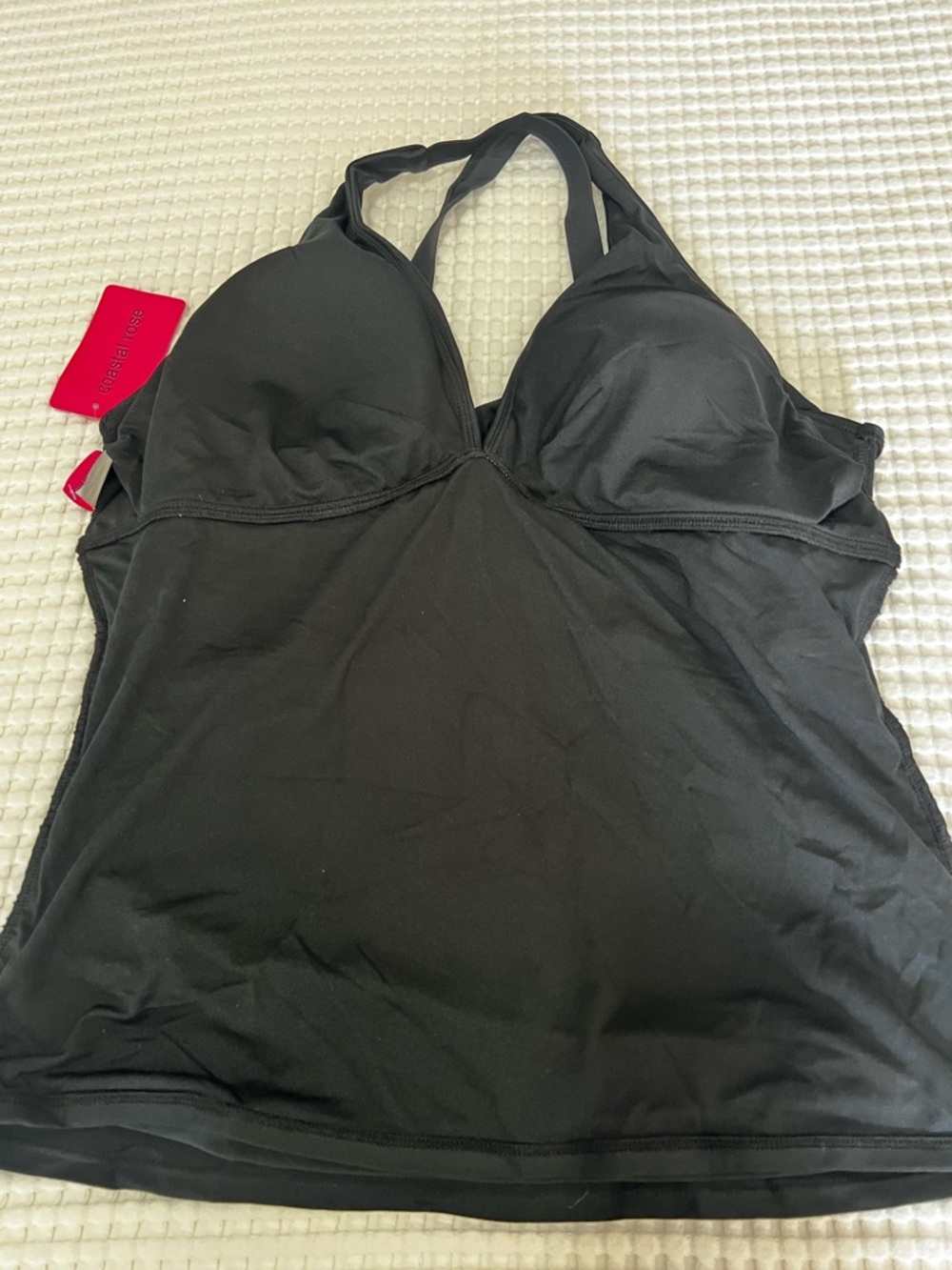 Black Tankini Swim Top and Bottoms Size 16